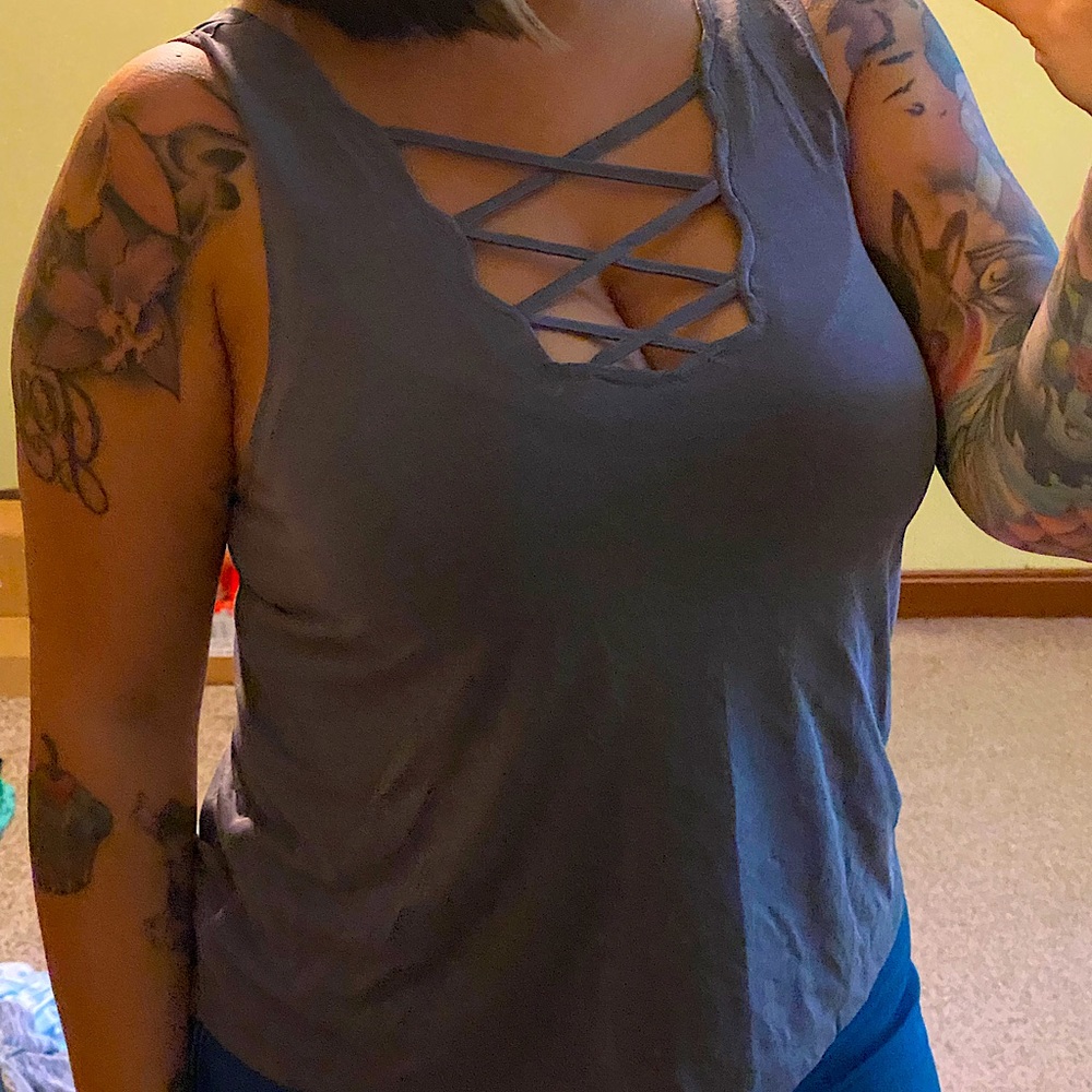 Cross front tank top